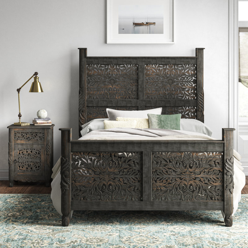 Kelly Clarkson Home Buena Park Sleigh Solid Wood 2 Piece Bedroom Set